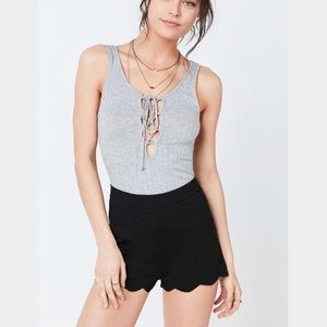 New! Black Scallop Shorts