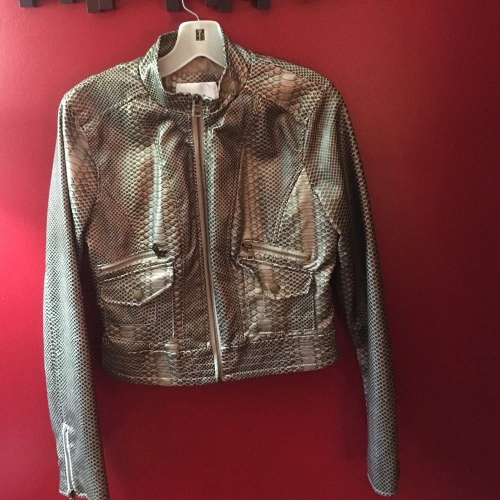 Xhiliration faux snakeskin jacket