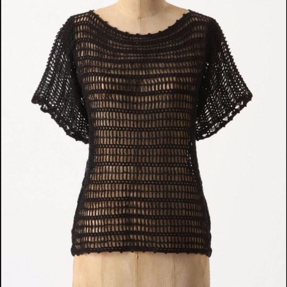 Anthropologie 'Breezed Crochet Pullover' Small