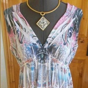 UNITY SLEEP AND LET SLEEP V-NECK PAISLEY GOWN SIZE