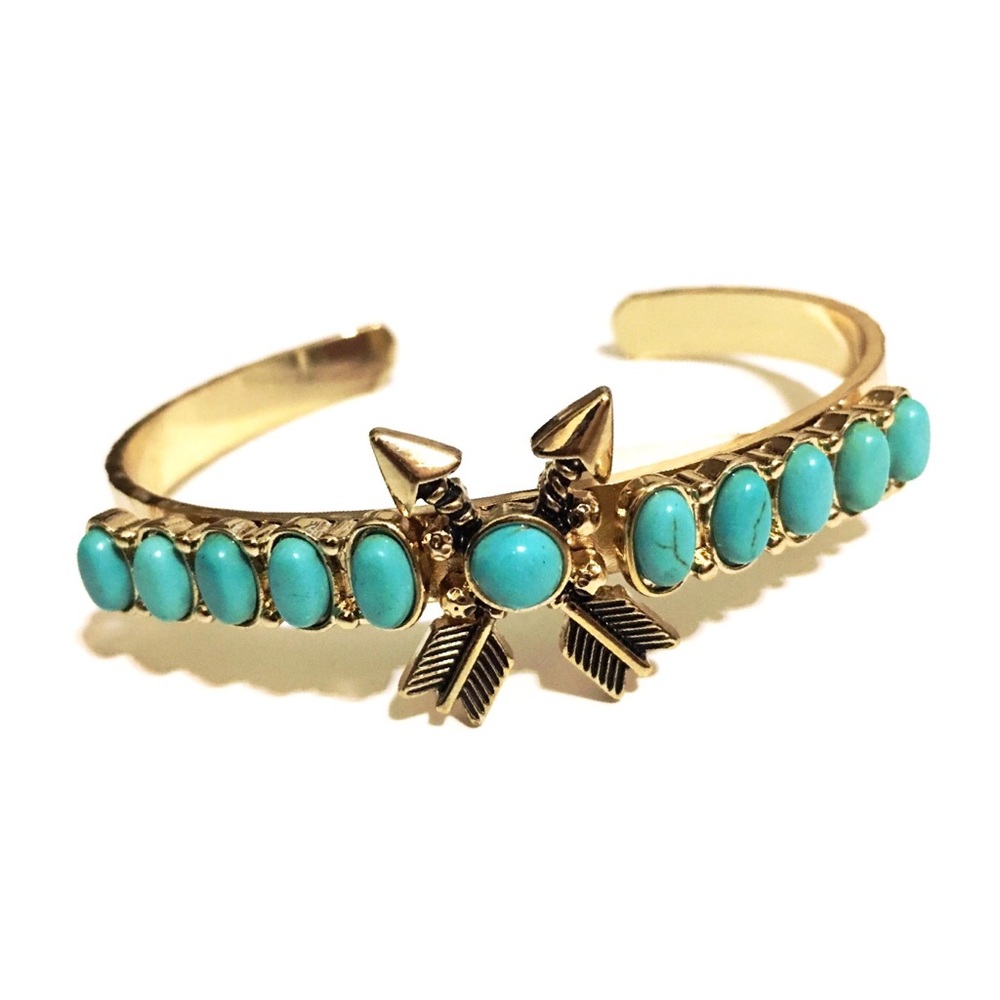 Turquoise x Gold Arrow Bangle