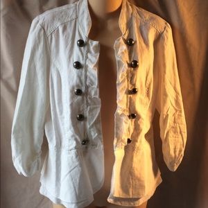 Vanity Military Band White Linen blend Jacket XL