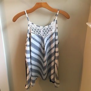 Xhilaration navy & white tank