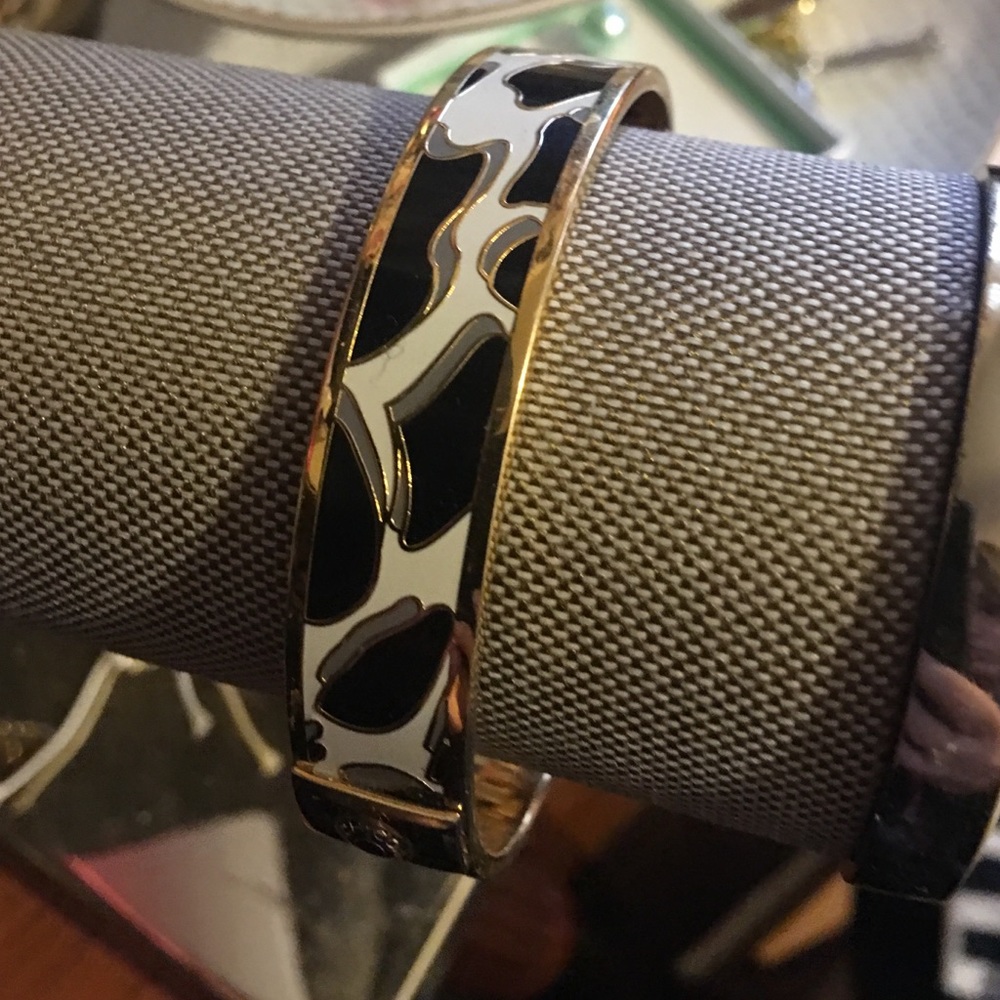 Coach black and white and gold bangle one size