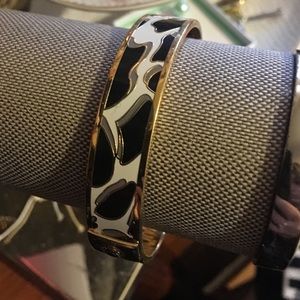 Coach black and white and gold bangle one size