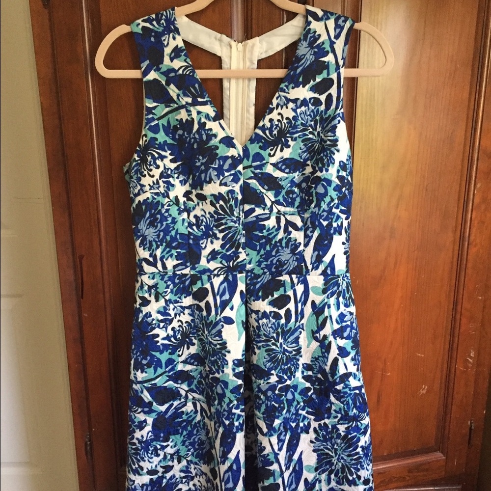Flower dress blue and white NWOT