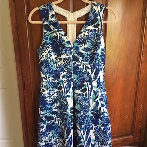 Flower dress blue and white NWOT