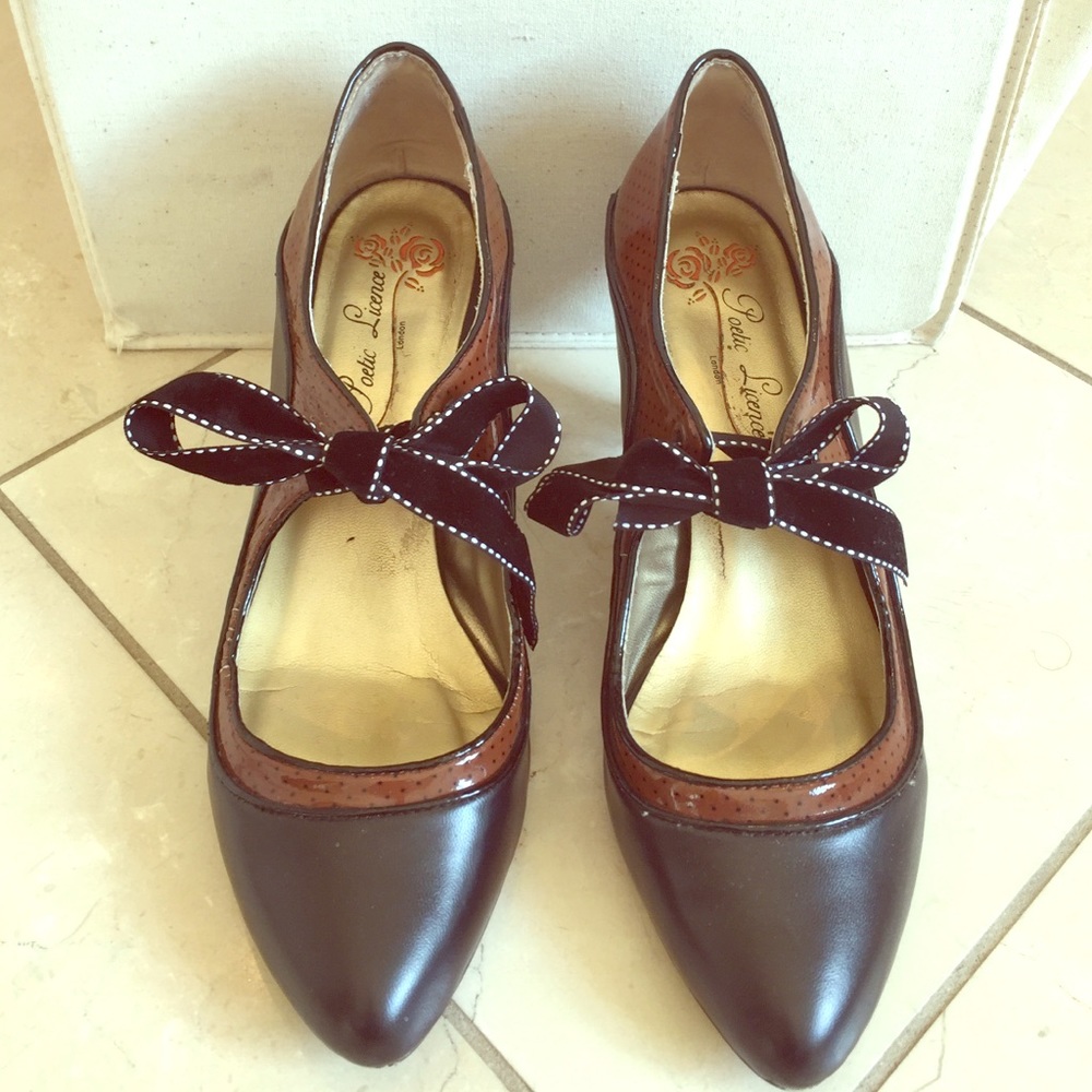 Poetic Licence Mary Jane Retro heel bow pump, 8.5
