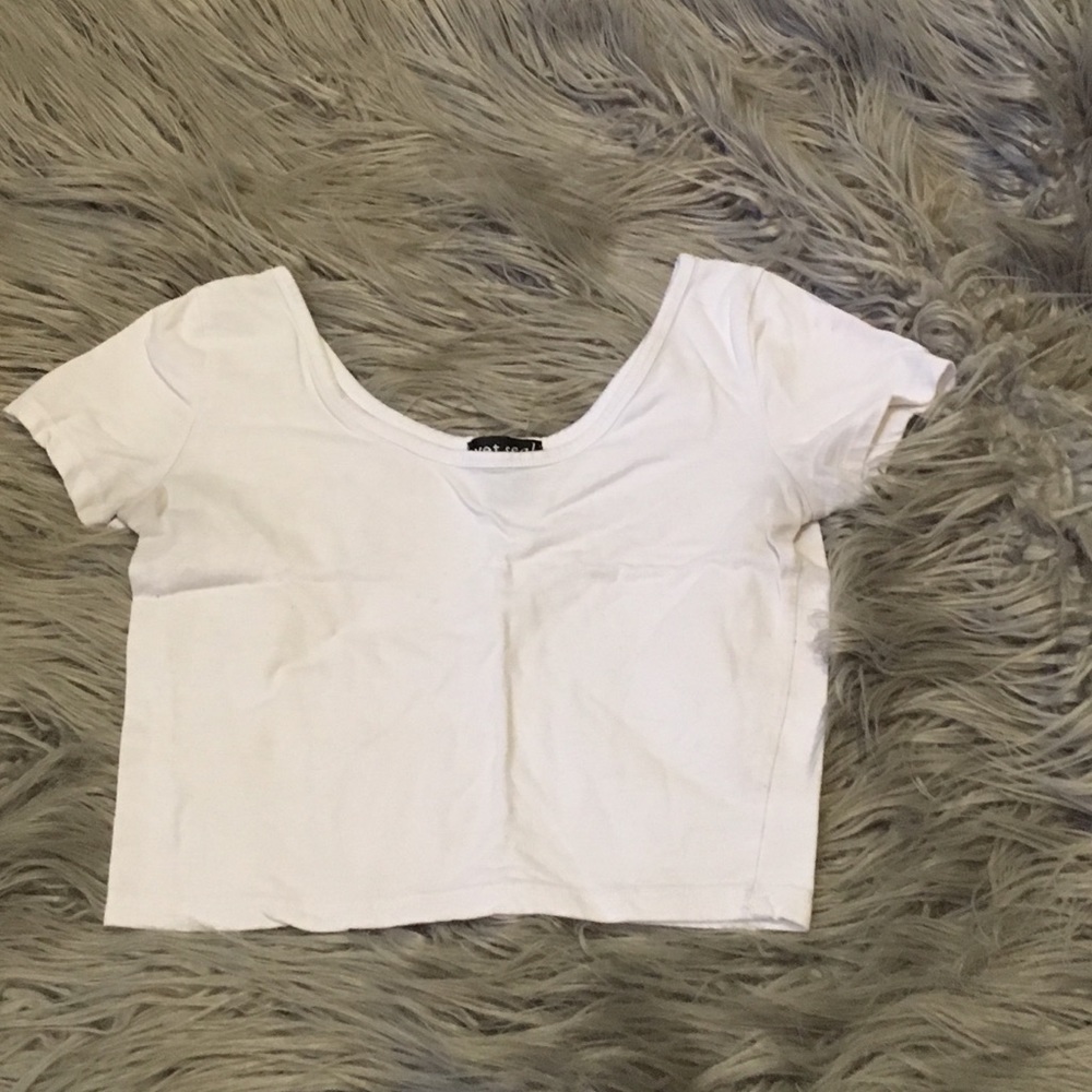 White Crop Top Tee