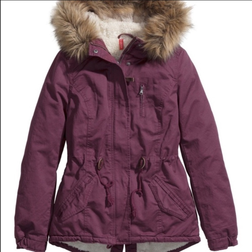 H&M Burgundy Parka
