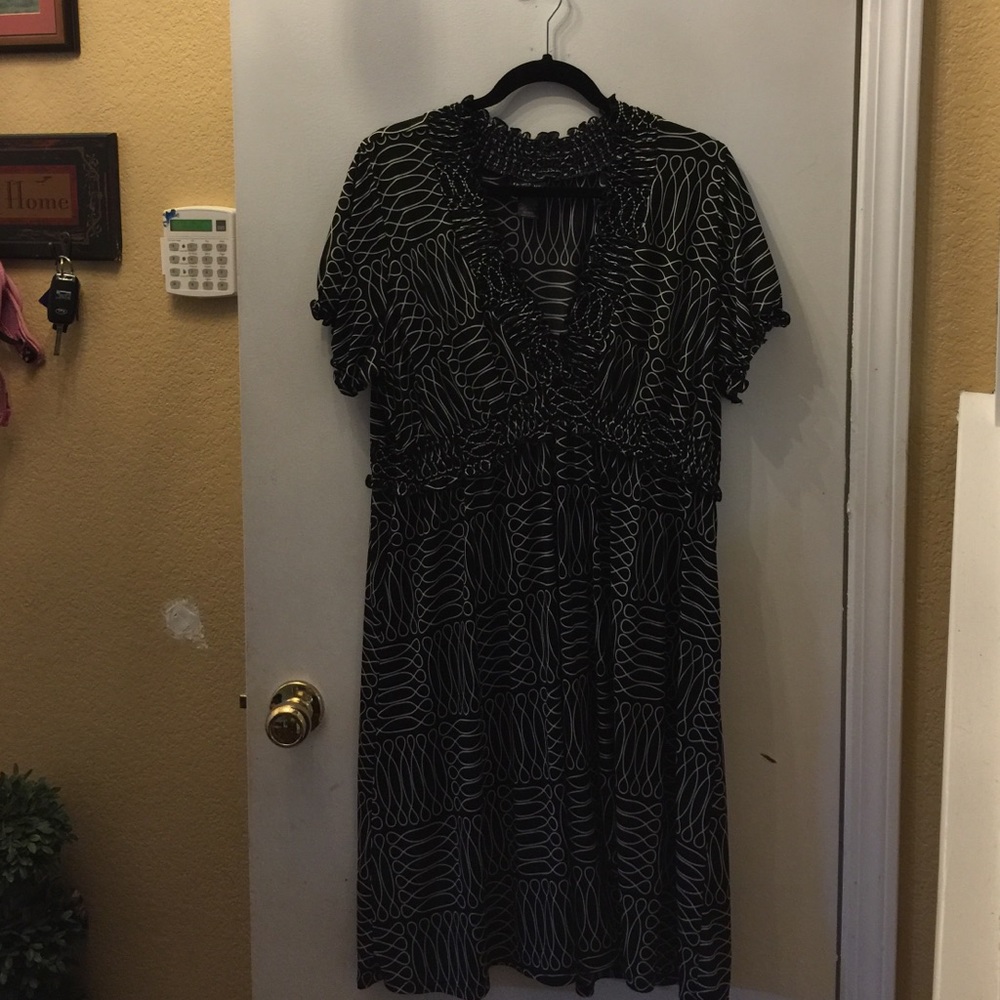 Gorgeous Black White Plus Size Dress 20 2X