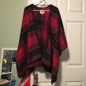 Red Plaid Poncho