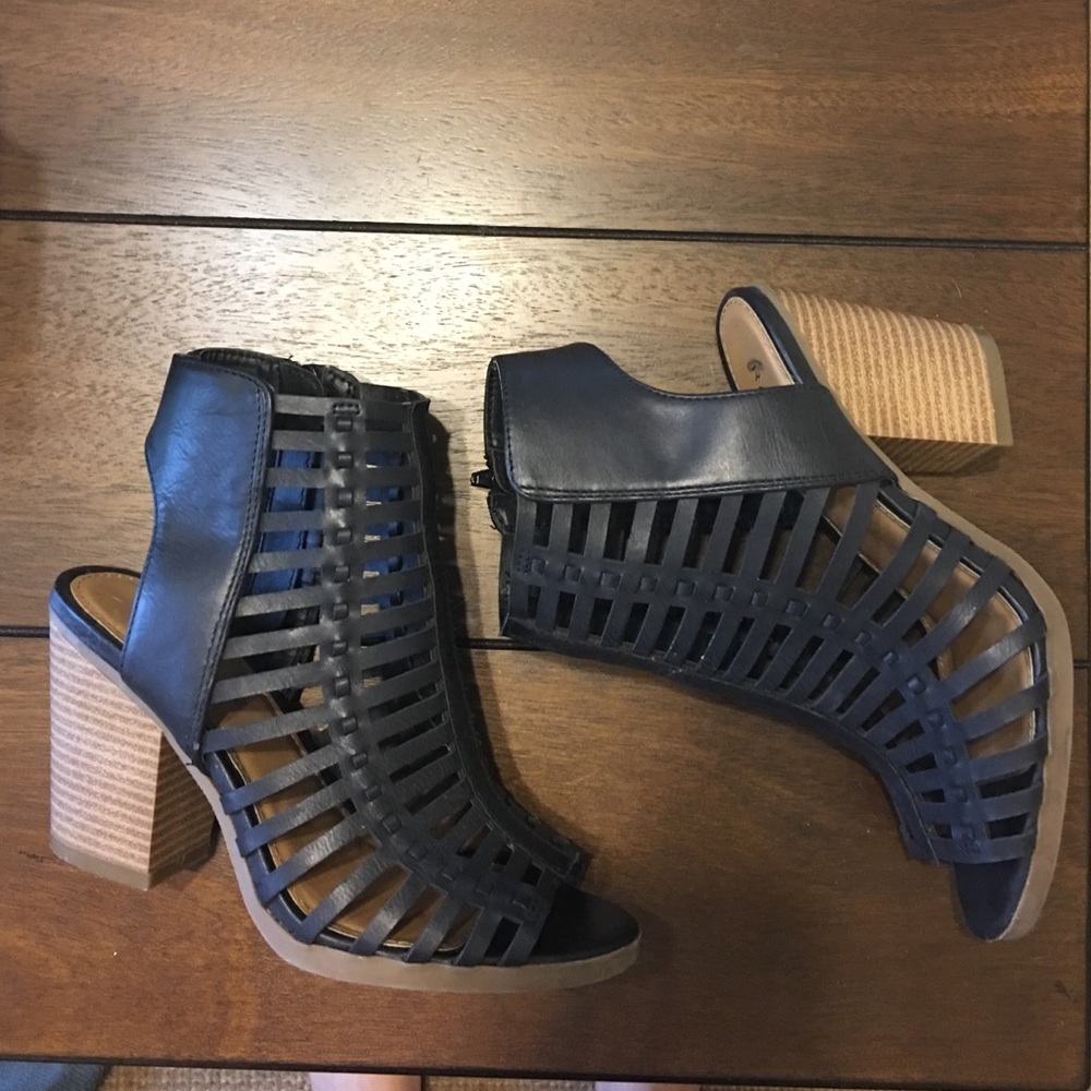 Rampage peep heel chunky heels