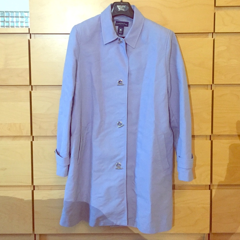 Charter Club brand Lt. Blue Trench Coat. Sz L