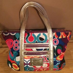 Multi color coach purse