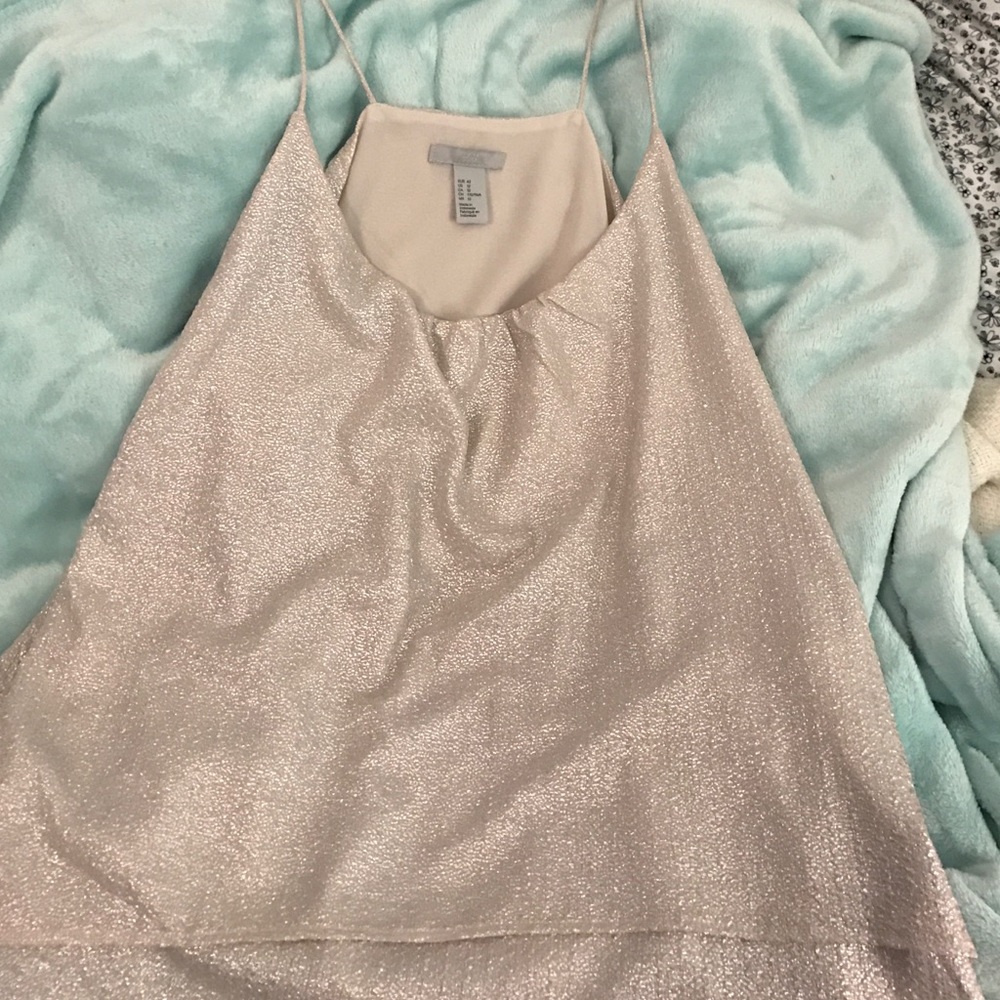 H&M layered champagne&silver tank/tunic