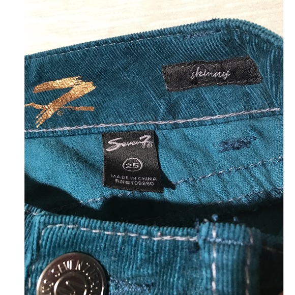 👖 Seven 7 Brand Skinny Corduroy Pants Sz 25 AS IS - Picture 3 of 8