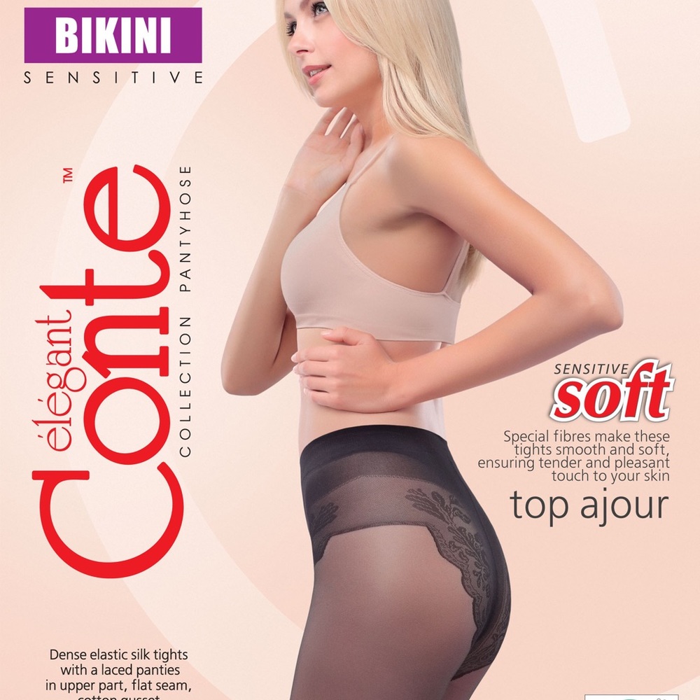 Conte Elegant Collection Bikini Silk Tights Black - Picture 1 of 3