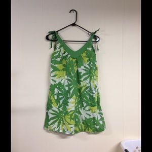 Cute mini dress straps tie shoulders