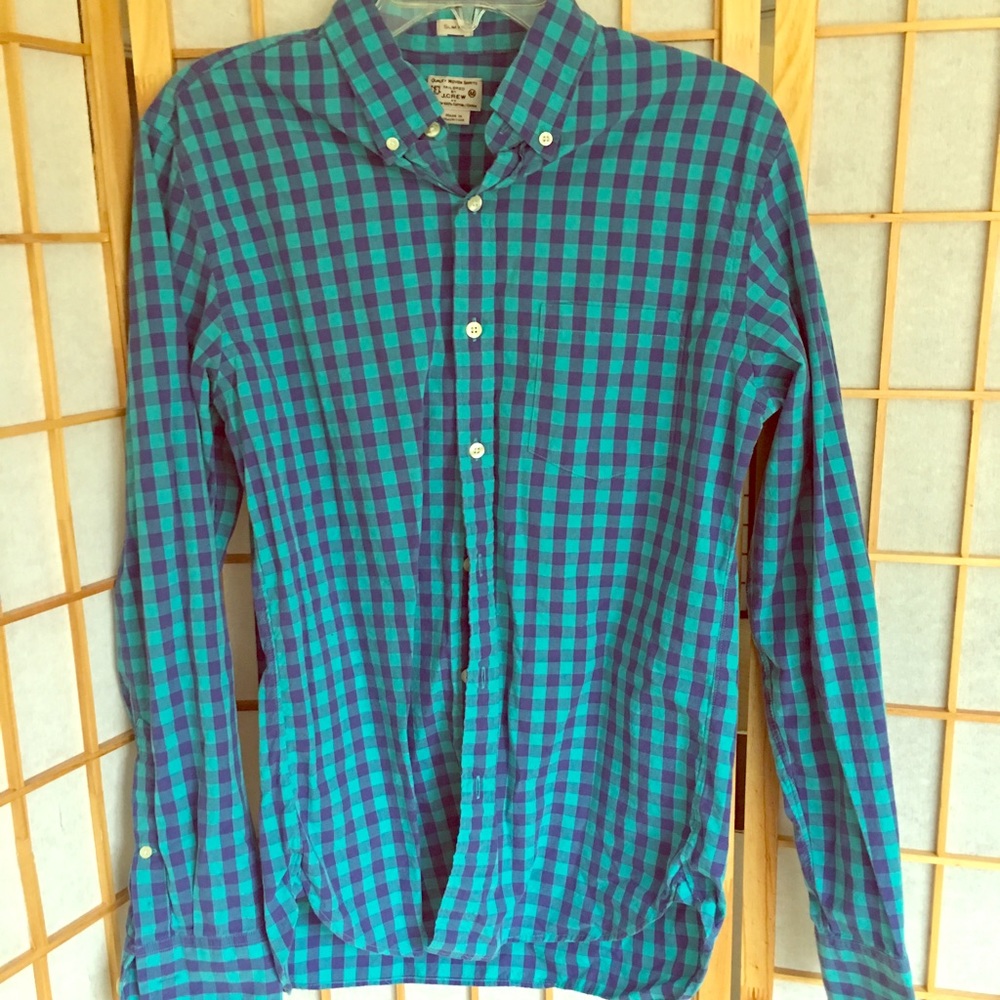 J Crew Gingham Button down 🎣