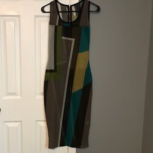 Multicolored Bodycon midi dress (size M)