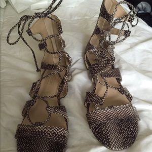 Top shop lace up python sandals