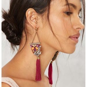 Beautiful Gemstone Tassel Earrings