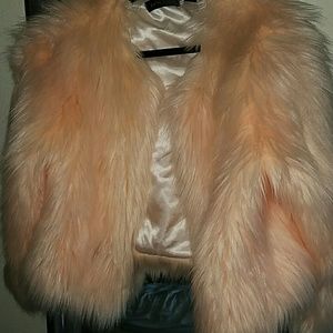 Peach faux fur jacket