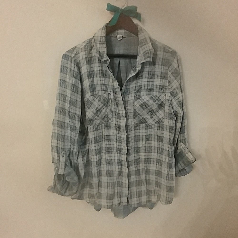 Cute plaid button up tunic