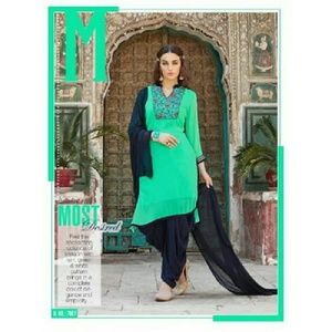 GEORGETTE READYMADE 3PCS PATIALA SUITS