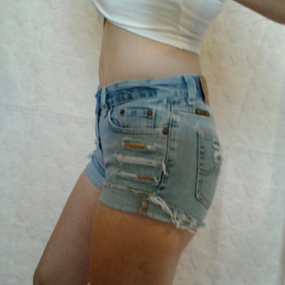 Lucky Brand sz 0 25" Destroyed Jean Shorts