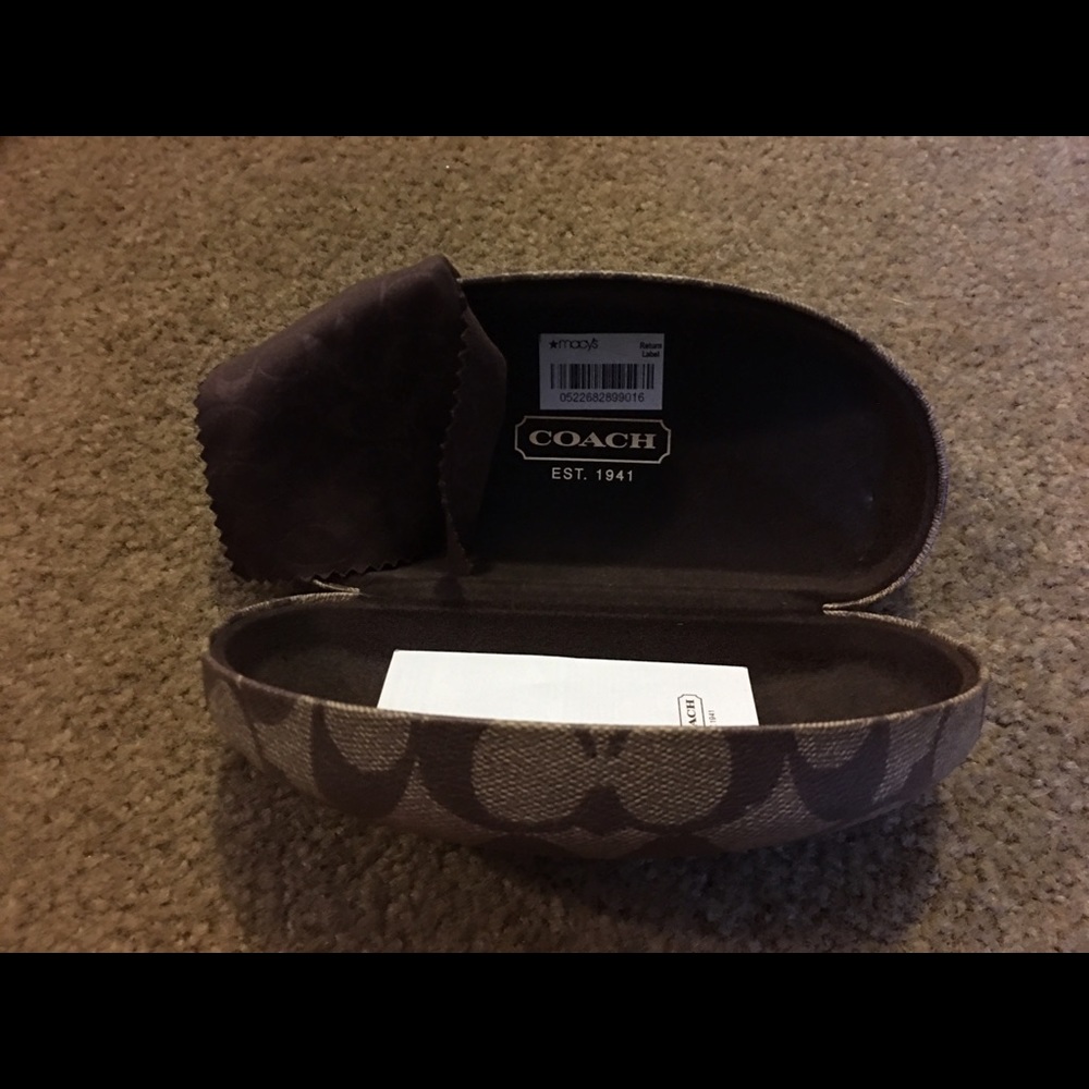 Coach sunglasses case with cleaning cloth