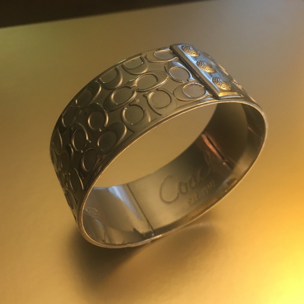 Coach Silver 1" Bangle