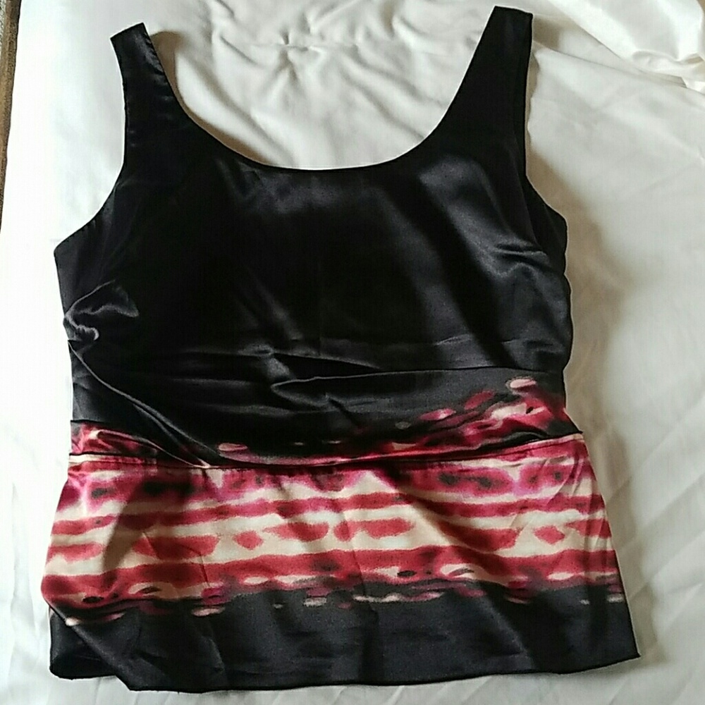 Tahari Lovely Satin Tank Ombre Size Large