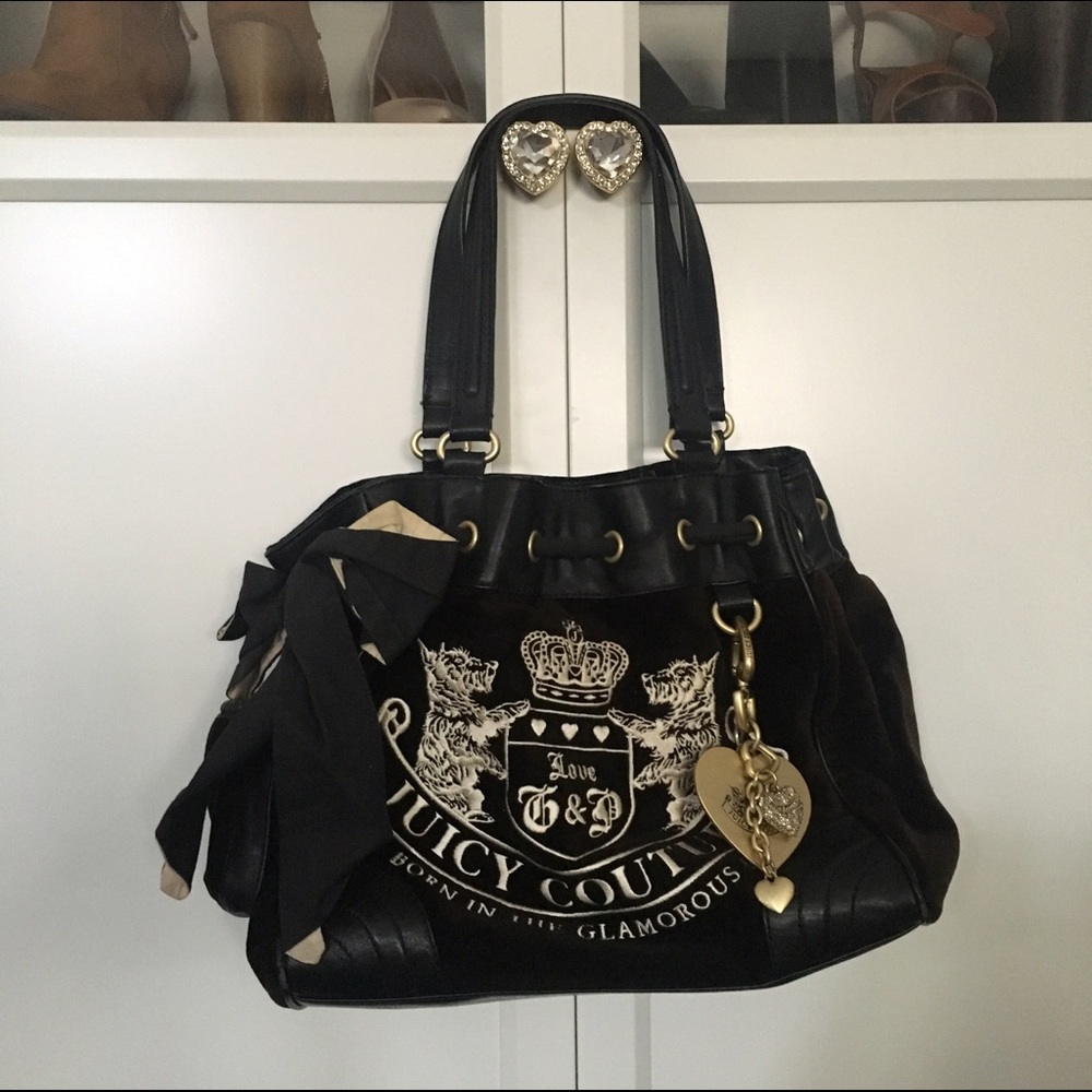 Black Velour Juicy Couture Handbag