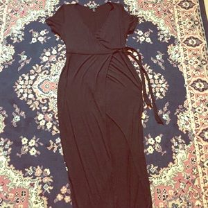 Black wrap maxi dress