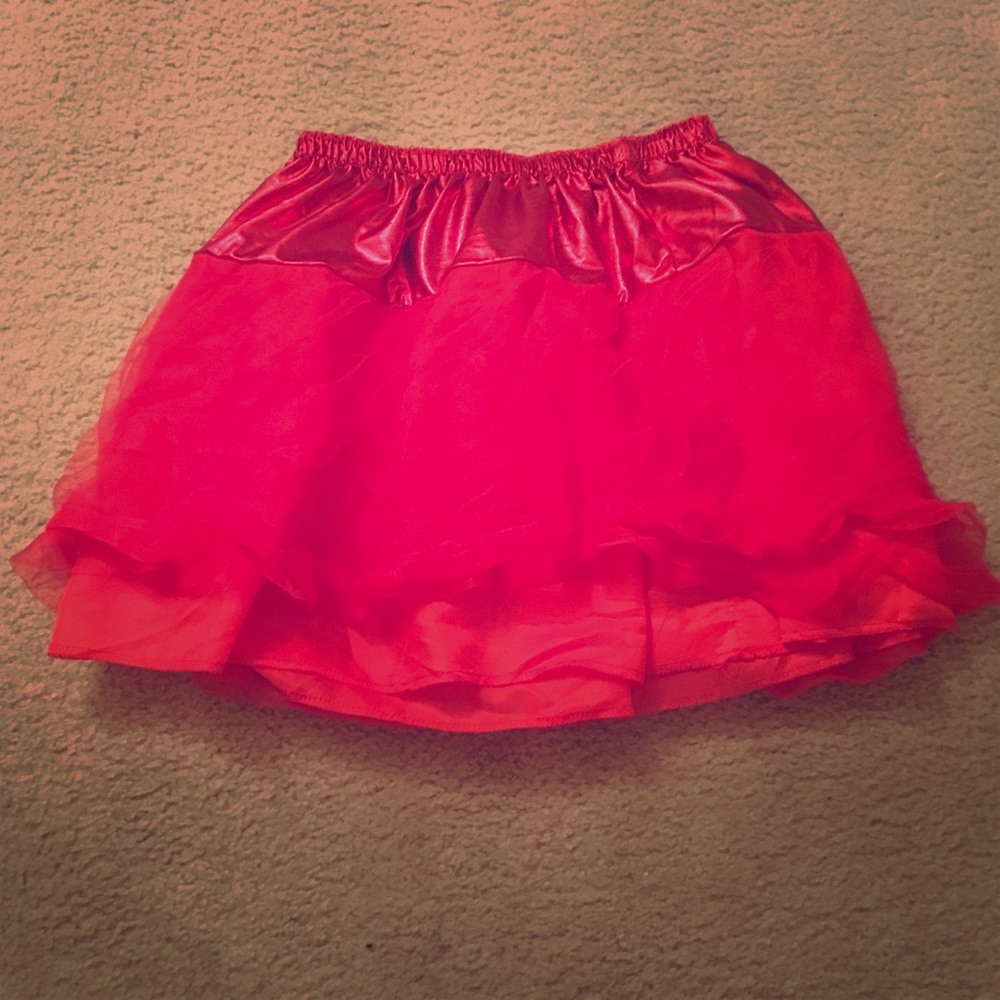 Red fluffy skirt