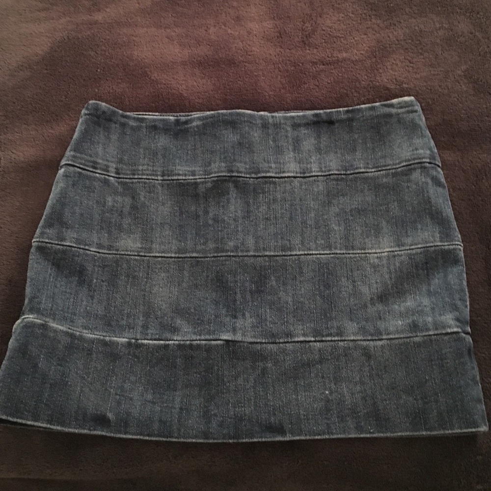 Stretch denim mini skirt
