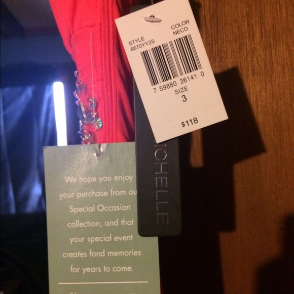 Bright coral prom dress - Picture 4 of 4