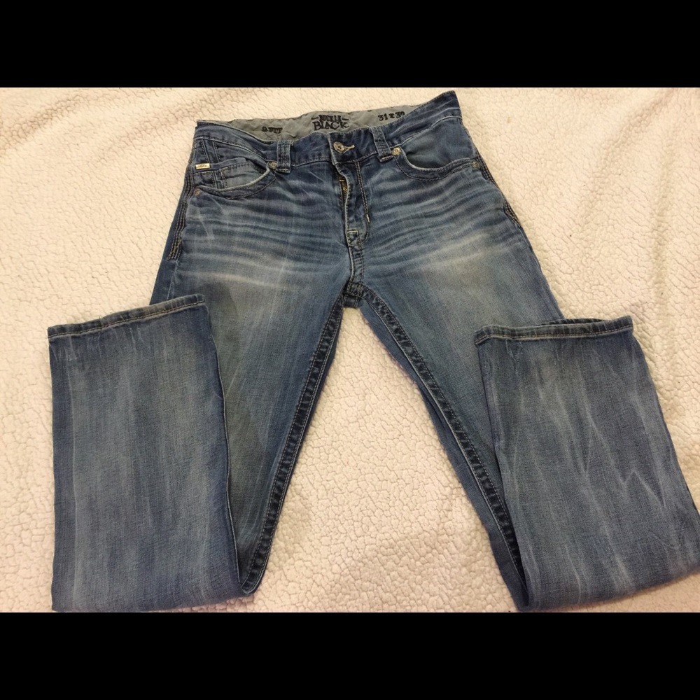 Men's buckle black jeans size 31*32 fit 9