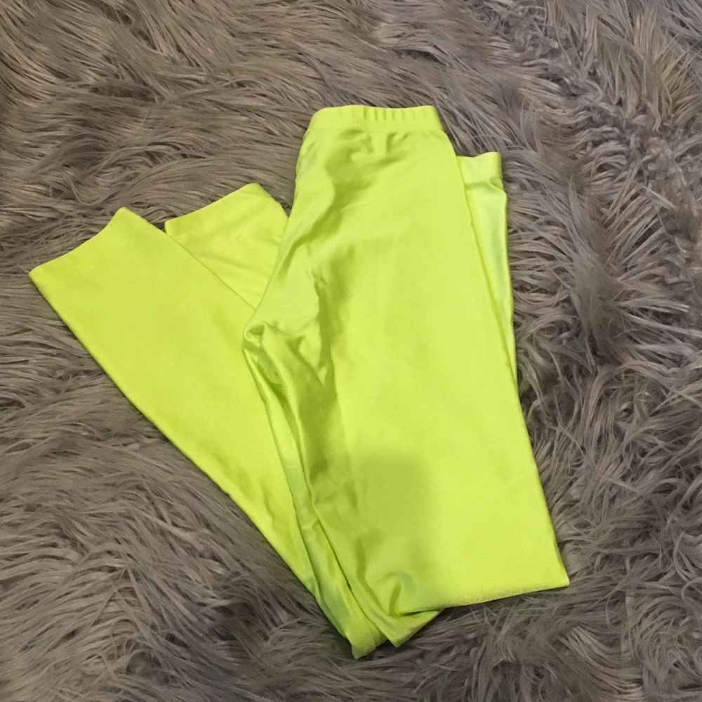 Neon yellow American apparel leggings