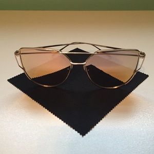 Rose gold mirror sunglasses