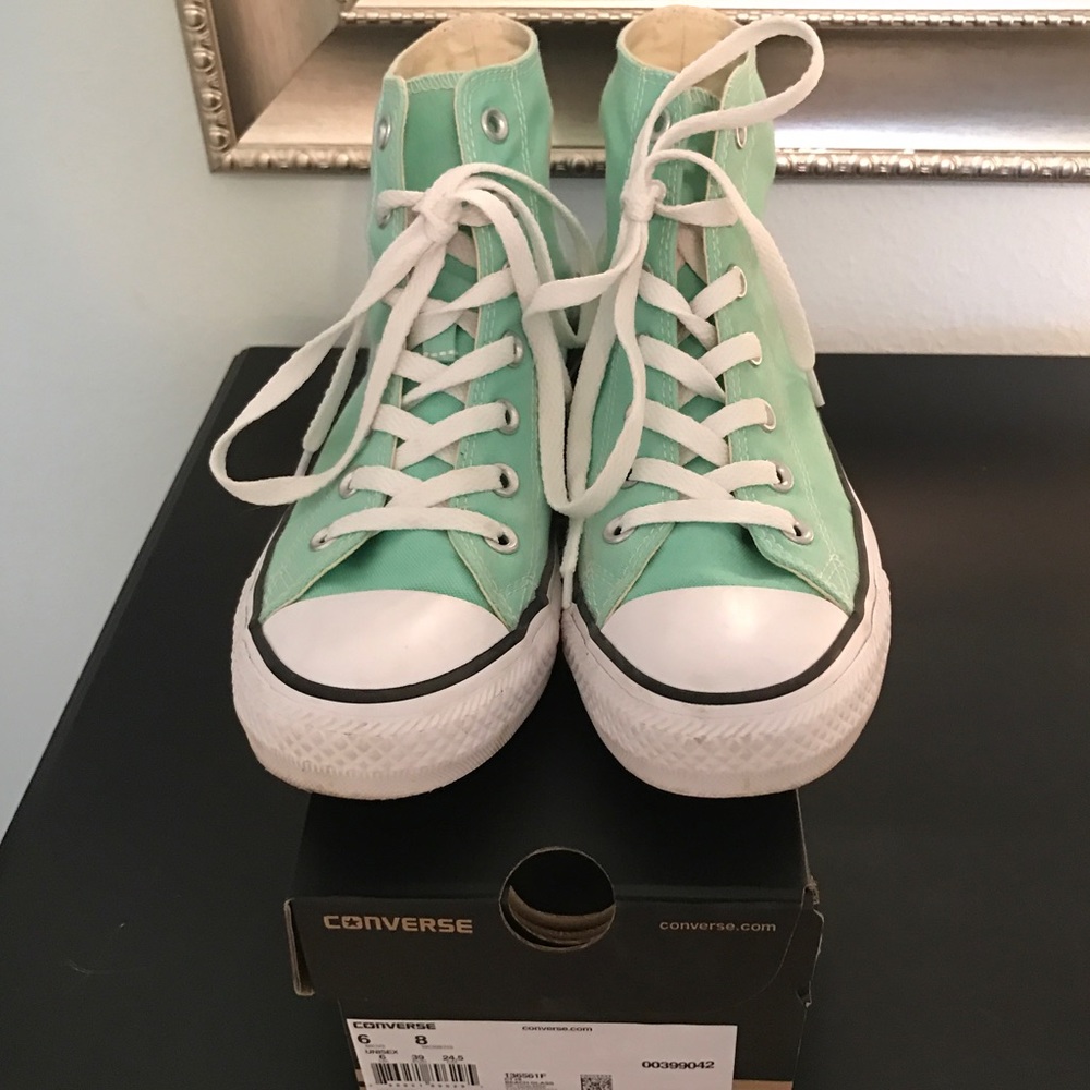 Mint high top Converse