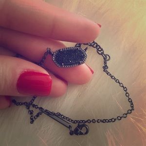Black on Black Drusy Kendra Scott Necklace