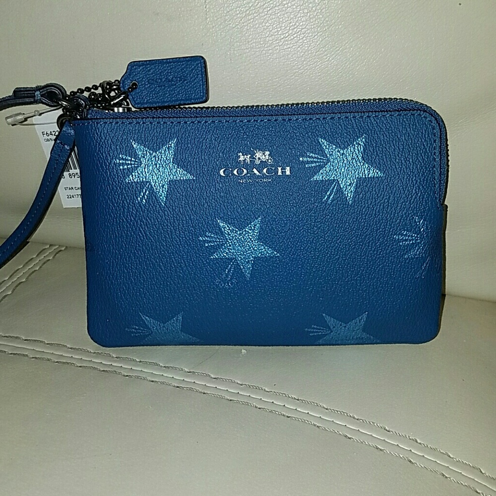 COACH BLUE SHOOTING STAR WRISTLET !!!!!