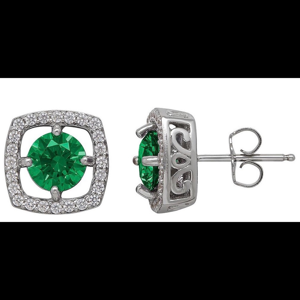 Balentino Sterling Silver Swarovski CZ Earrings