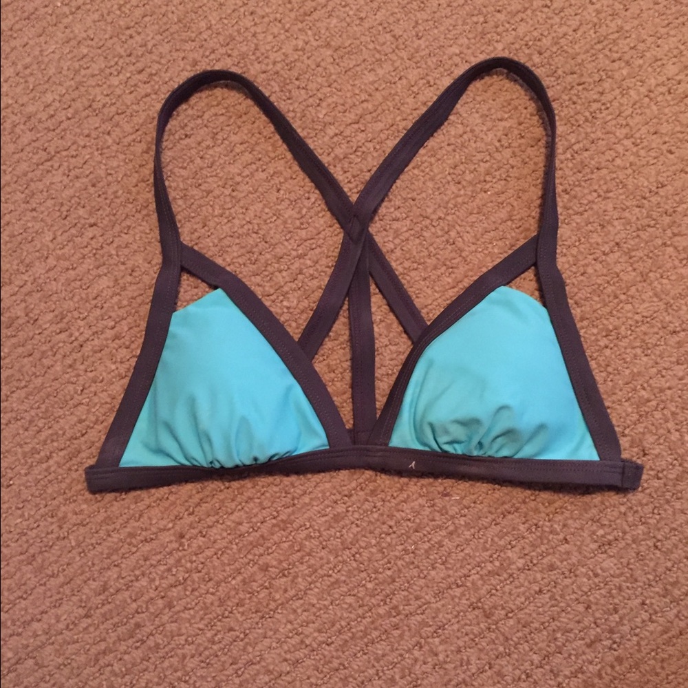 Teal & grey bikini top
