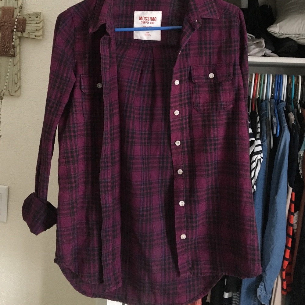 Mossimo purple plaid shirt sz S
