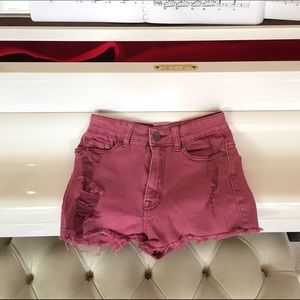 Burgundy High Rise Cheeky Short