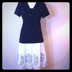 Rafaella white embroidered skirts size 12